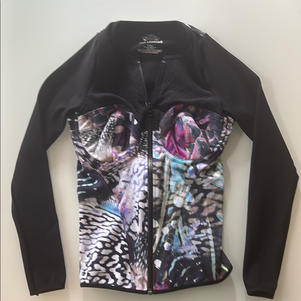Black Bomber Jacket with Stretchy Sleeves and Fitted Silhouette